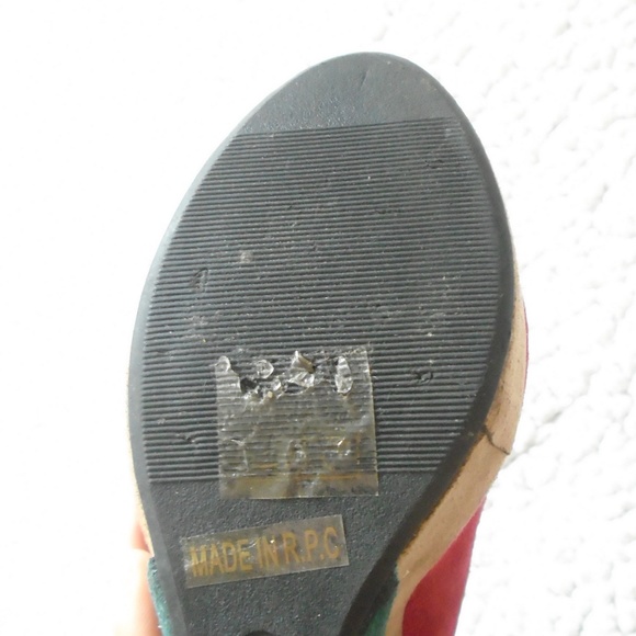 Tricolor suede wedges - Picture 3 of 6